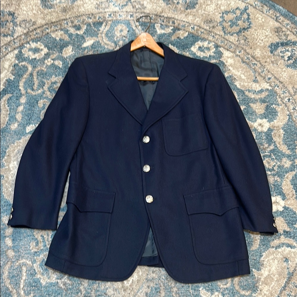 Classic Blue Navy Men's Wool Blazer